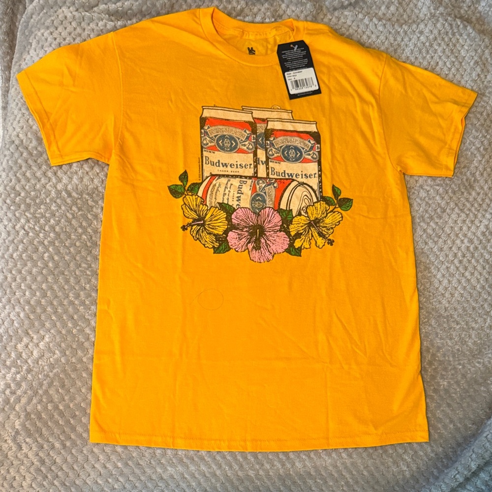 Junk Food Clothing Yellow Budweiser Floral Tee